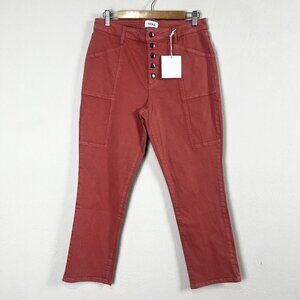 Pistola Pants High Rise Button Front Stretch Red Q6283TST-RER Size 31 x 26.5 NEW